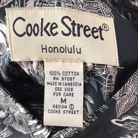 Cooke Street Men's Hawaiian Shirt Botanical Print Size M Vintage - Picture 2 of 8